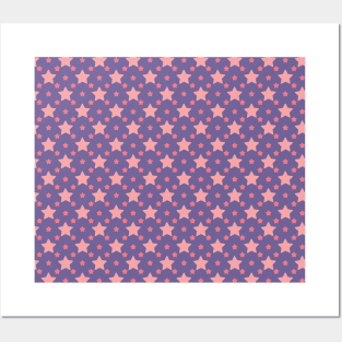 Adalia | Pink and Purple Stars Pattern Posters and Art